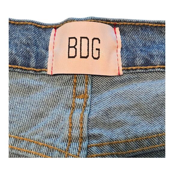 BDG Jeans Womens Size 26 Blue Cowboy Straight Leg High Rise Normcore Distressed - Picture 3 of 13